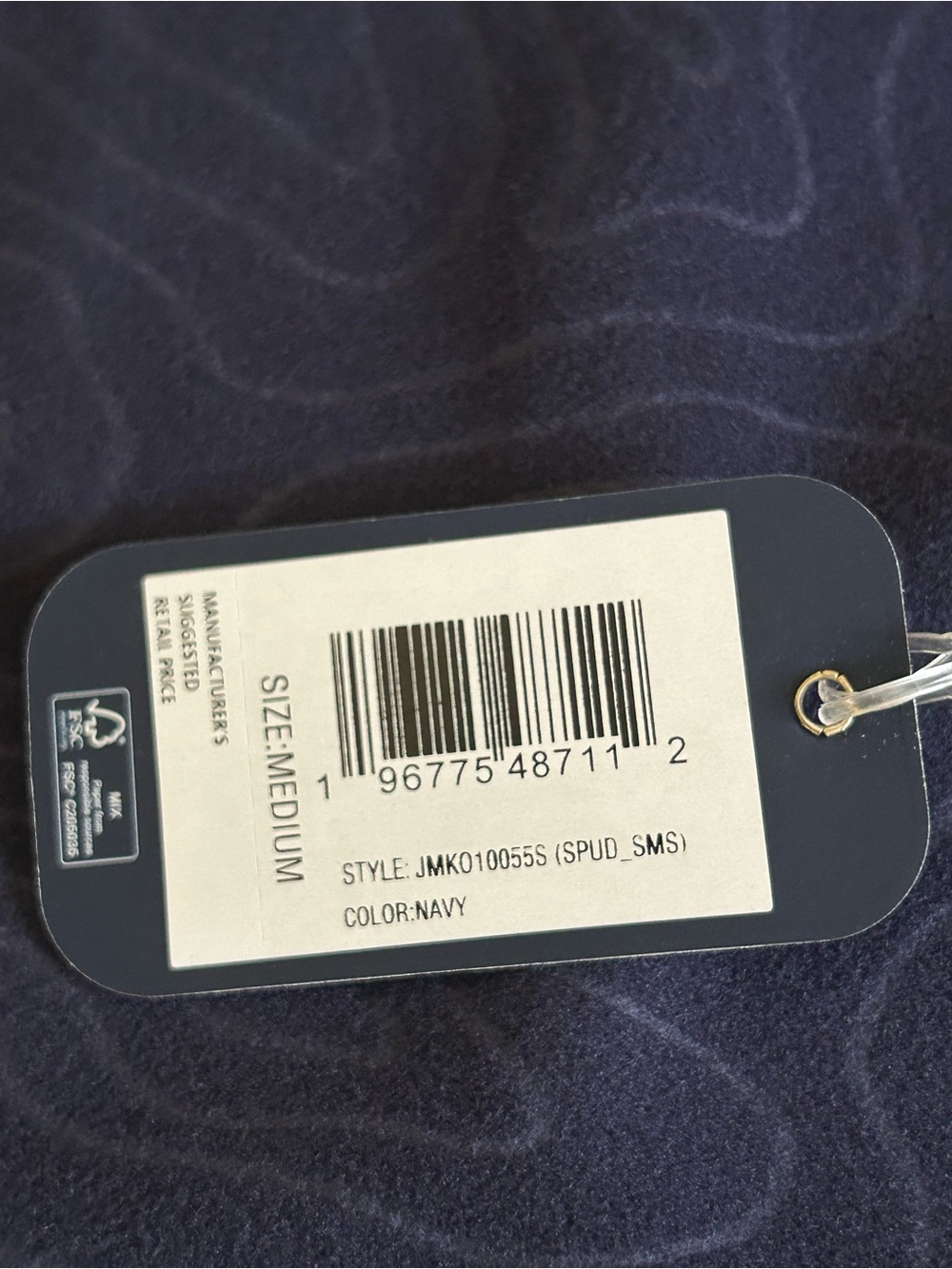 johnnie-O Navy Performance Quarter Zip with Topo Pattern - Picture 4 of 5